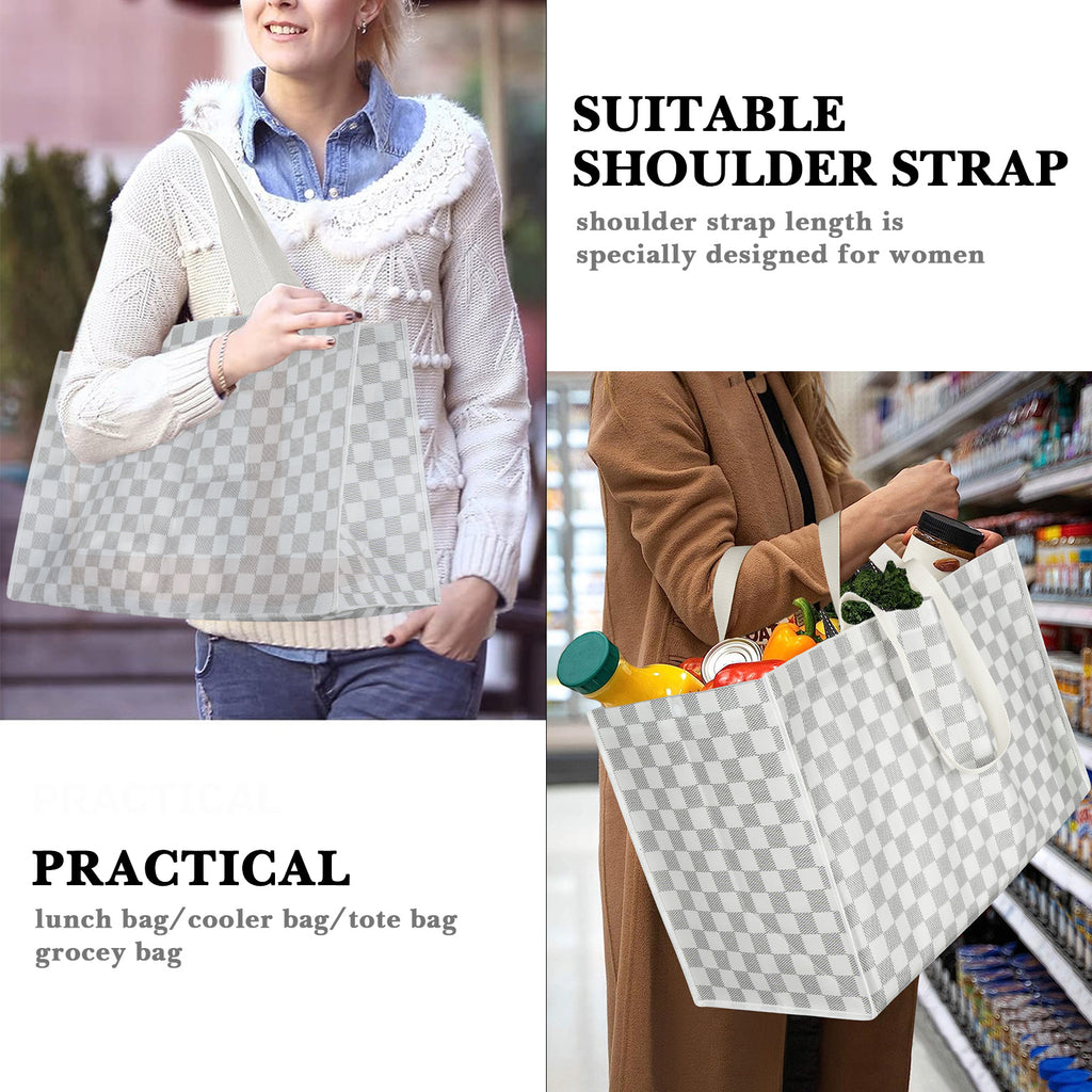 Linkidea Extra Large Tote Bag, Large Capacity Reusable Grocery Bag with Handles, Utility Foldable Shopping Bags Fits Storage, Picnics, Beach Use