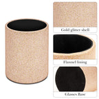 Extra Large Sunglasses Desk Holder Stand, 2 Pack Gold and Silver Vegan Leather Eyeglasses Storage with Flock Lining, Sunwear Display Organizer Compatible with Rayban RB4401D/RBS0101S/RB8097