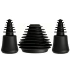 Linkidea 3 Pack Silicone Cleaning Plugs, Reusable Leak-Proof Seal Stoppers for Hookah Bottle & Tube Washing, Compatible with RooRtechs / Wookah (Black)
