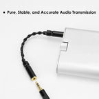 Linkidea 2.5mm Balanced Male to 3.5mm Balanced Female Audio Adapter Cable, Hi-Fi OCC Copper Cord, Compatible with Balanced Amplifiers, DACs, Headphones (15.5cm/6.1inch)