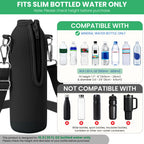 Linkidea Disposable Water Bottle Carrier with Strap Compatible with Smartwater 16.9/20Fl Oz, Evian, Insulated Neoprene Plastic Bottled Water Cover with Clip for Backpack (Black)