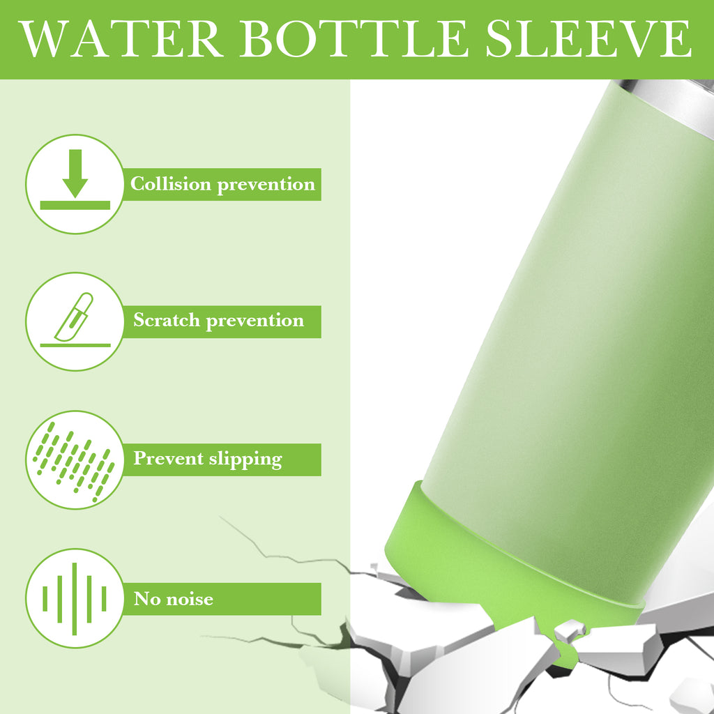 Linkidea 2 Pack Water Bottle Boot Compatible with YETI Tumbler 20oz/30oz, Travel Mug 20oz/30oz, Silicone Anti-Slip Waterbottle Bottom Sleeve Cover Protector (Blueish Green)
