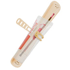 Linkidea Manual Toothbrush Travel Case with Strap for Toothpaste, Silicone Brush Container, Protective Storage Compatible with Oral-B CrossAction, Colgate 360 Optic White Advanced (Beige)