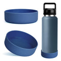 Linkidea 2 Pack Water Bottle Boot Compatible with YETI Rambler Bottle 26oz, Yonder 34oz, Silicone Anti-Slip Bottle Bottom Sleeve Bumper Protector (Nordic Blue)