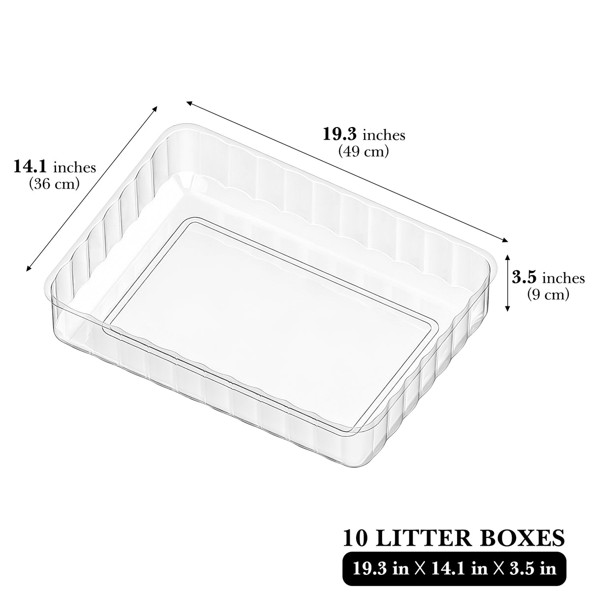 10 Pack Disposable Cat Litter Box, Waterproof Leakproof Plastic Litter Pan, Weekly Replaceable No-Clean Portable Kitty Toilet Tray