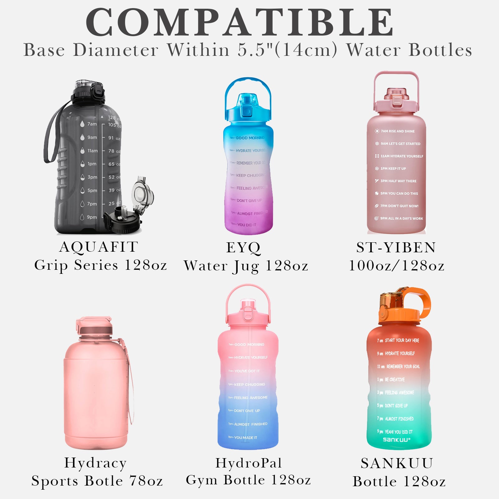 Linkidea Extra Large Car Seat Side Water Bottle Holder Compatible with EYQ 128oz, Hydracy Sport Bottle 78oz, Auto Seat Large Cup Hanging Bag with Mesh Pocket, Grey