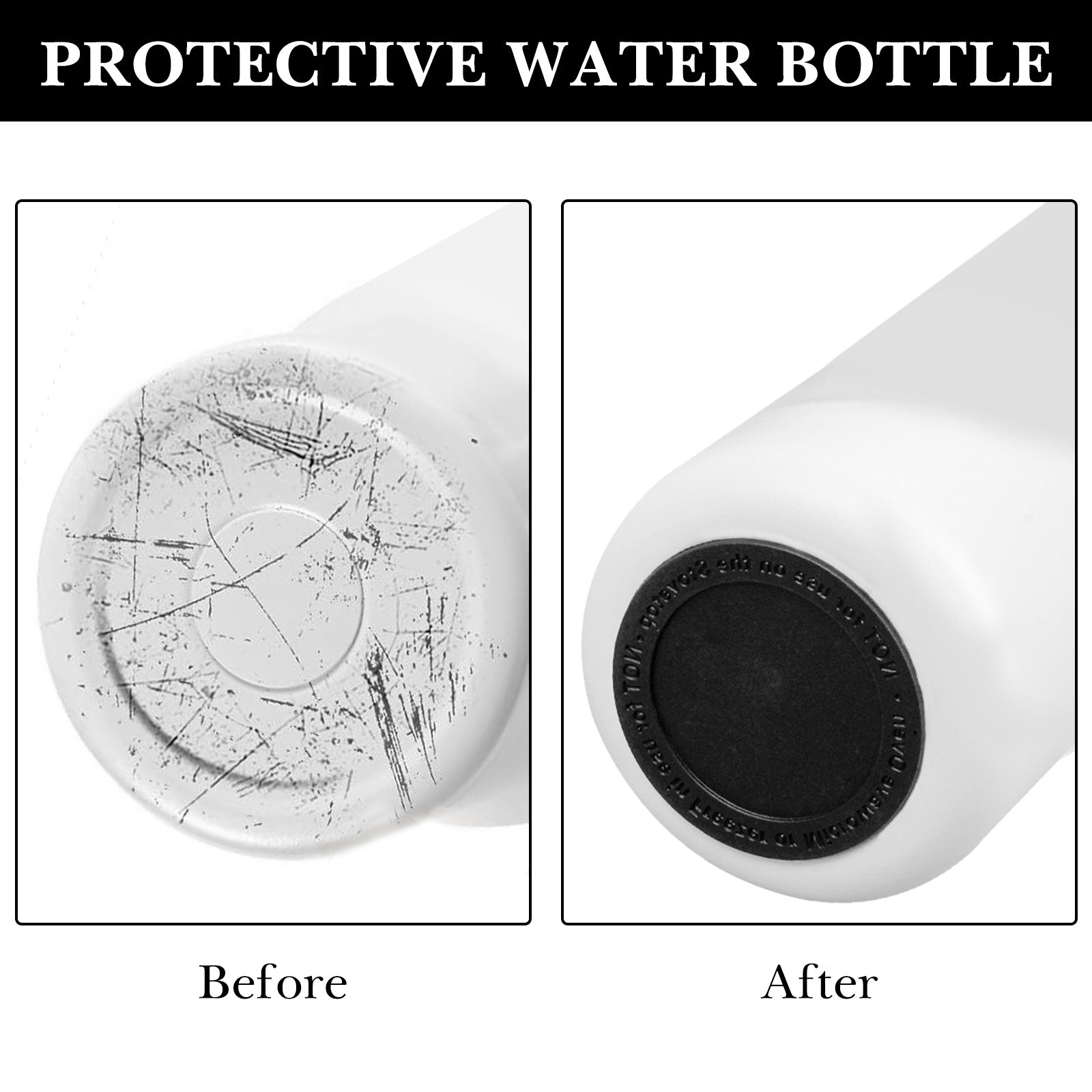 Linkidea 6 Pack Water Bottle Bottom Pad Compatible with Owala FreeSip 24oz, Twist 24oz, Silicone Waterbottle Bottom Silencer, Protective Anti-Slip Rubber Bottom Protector