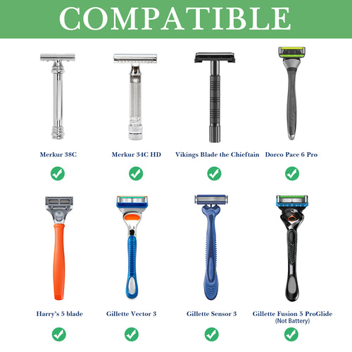 Linkidea 2 Pack Safety Razor Stand, Opening Dia 0.7" (18.5mm) Men Shaving Stand for Bathroom Countertop Compatible with Gillette SkinGuard (Dark Grey)