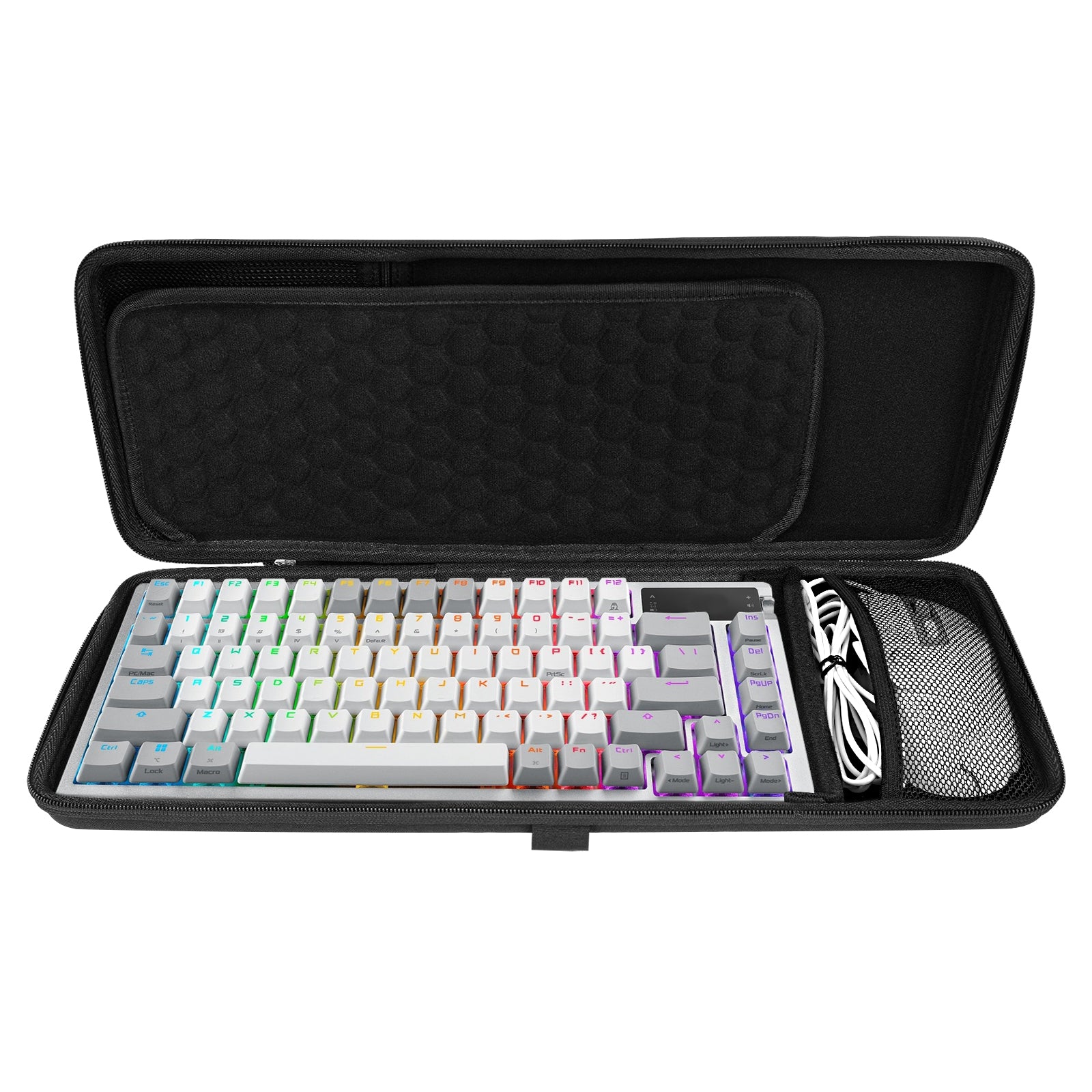 Linkidea Hard Travel Case for Compact 75% Keyboard and Mouse Case, Computer 84 Key Wireless/Wired Keyboard Carrying Protective Storage Box Bag, Compatible with ASUS ROG Azoth 75%