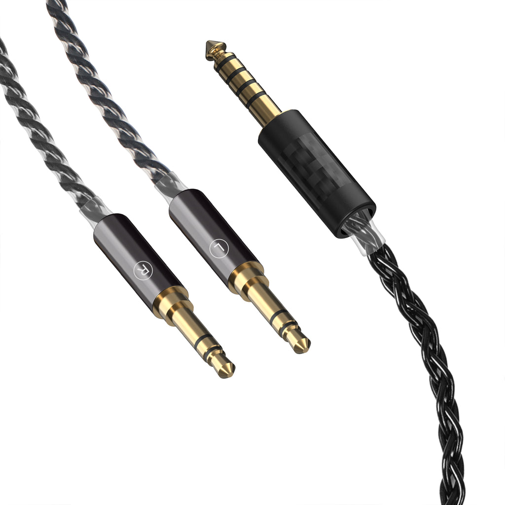 Linkidea Upgrade Audio Cable Compatible with HIFIMAN Sundara, Ananda, Arya, HE400SE, HE4XX, HE-400i, Denon AH-D7200 6N OCC 4.4mm to Dual 3.5mm Balanced Headphone Cable (4.9 ft / 1.5 m)