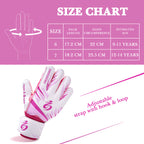 Linkidea Youth Soccer Gloves, Size 6 Goalkeeper Gloves with Anti-Slip Latex Palms Fits Kids Youth, Durable Finger Saves Goalie Gloves for Game or Training (Pink)
