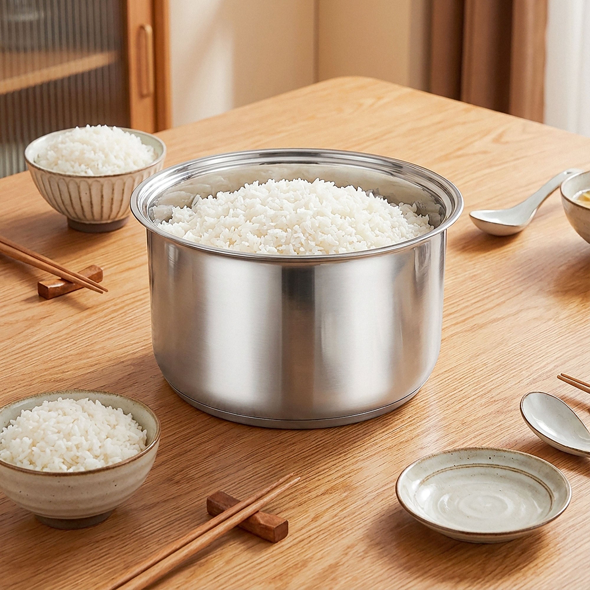 Linkidea Rice Cooker Stainless Steel Inner Pot Compatible with Aroma ARC-914SBDS Dishwasher Safe, No Coating Replacement Bowl