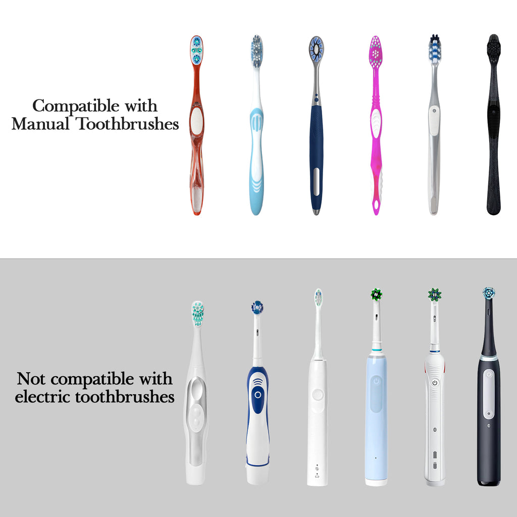 Countertop Manual Toothbrush Toothpaste Holder with Ventilated Lid, Black