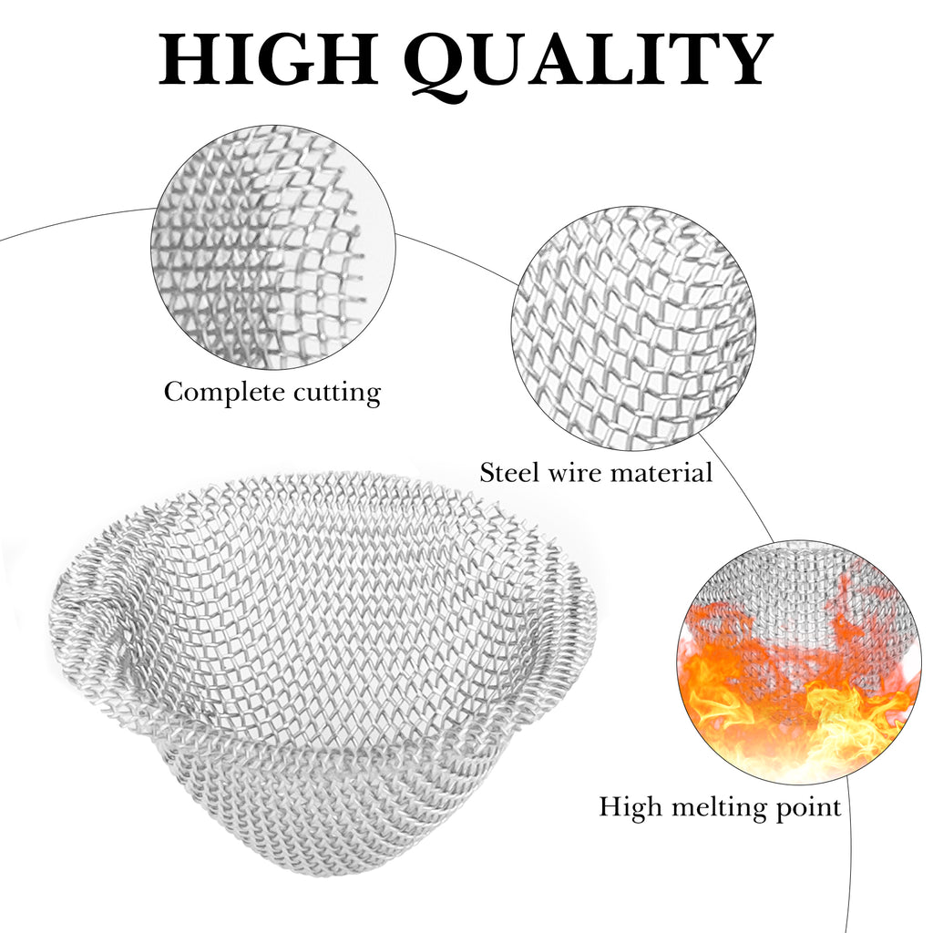 Linkidea 50 Pcs Stainless Steel Pipe Screens, 0.6 Inch Pipe Metal Clean Screen, Reusable Pipe Screens Filters (Silver)