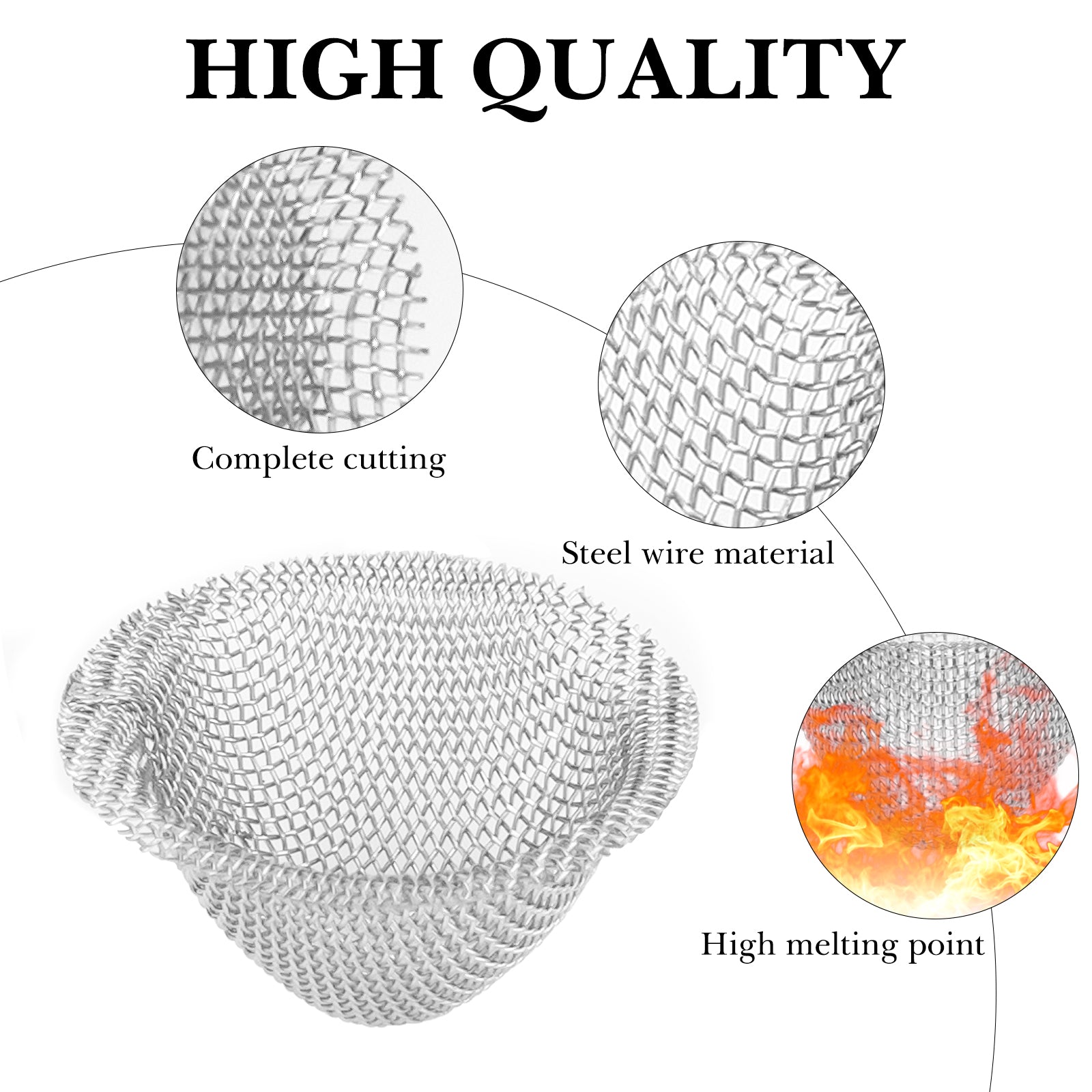 Linkidea 50 Pcs Stainless Steel Pipe Screens, 0.6 Inch Pipe Metal Clean Screen, Reusable Pipe Screens Filters (Silver)