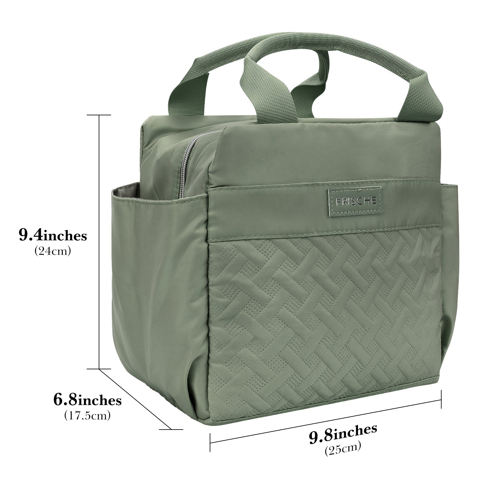 Linkidea Lunch Bag for Women, Large Leak Proof Lunch Tote Cooler, Lunch Tote Bag with Bottle Holder and Side Pockets, Compatible with NatraProw, LOVINA, Caperci (Military Green)