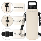 Linkidea Water Bottle Carrier with Strap Compatible with YETI Rambler Bottle 26oz, Waterbottle Sling Bag Holder with Shoulder Strap, Off White