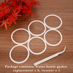 Linkidea 6 Pack Water Bottle Gasket Replacement Compatible with Stanley Quick Flip GO 24oz/36oz Waterbottle, Silicone O Ring Leak Proof Rubber Seal with Tweezer for Bottle Lid, White