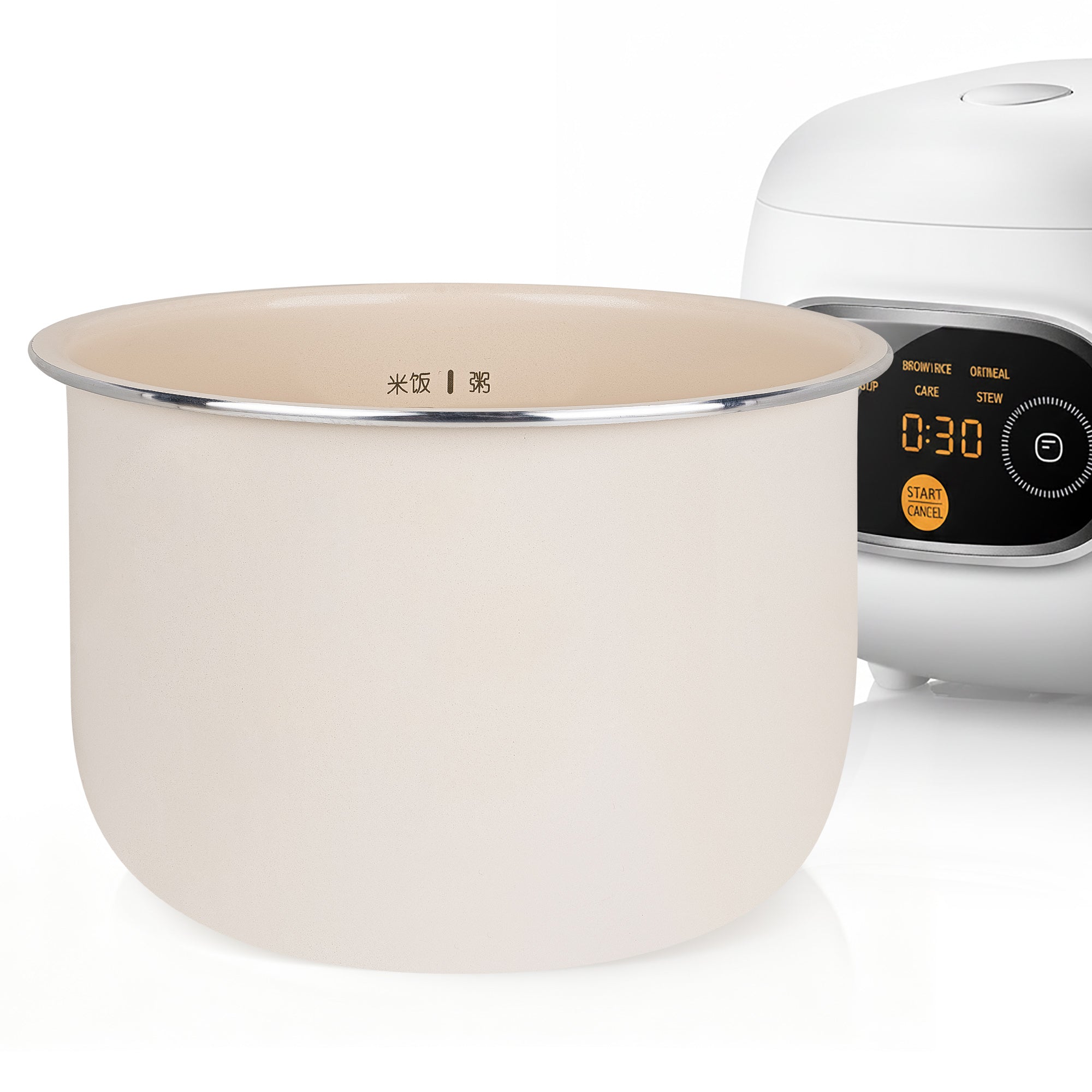 Linkidea Rice Cooker Ceramic Glaze Inner Pot Compatible with COMFEE' Mini Rice Cooker 4 Cups Cooked, Dishwasher Safe, Replacement Bowl