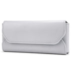 Extra Large Sunglasses Pouch Case, Vegan Leather Sun Glasses Organizer Soft Bag Compatible with Gucci GG0595S GG0875S GG0351S GG1087S RayBan RB4840S RB2132 RB3707 (XL, Grey)