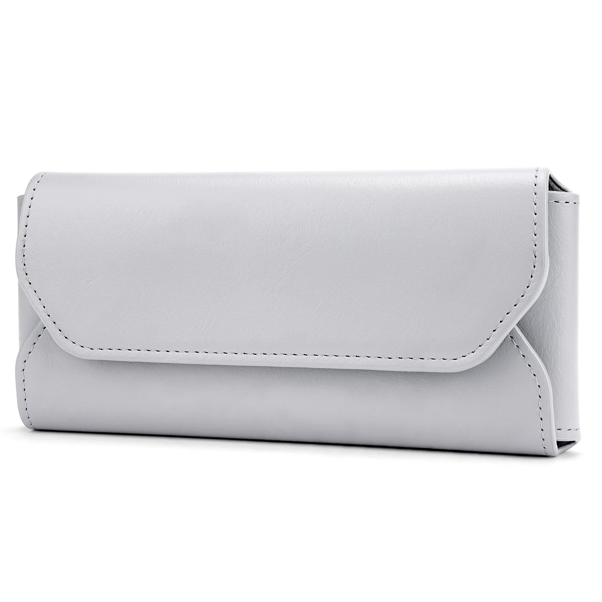 Extra Large Sunglasses Pouch Case, Vegan Leather Sun Glasses Organizer Soft Bag Compatible with Gucci GG0595S GG0875S GG0351S GG1087S RayBan RB4840S RB2132 RB3707 (XL, Grey)
