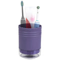 Linkidea Electric Toothbrush Holder for Bathroom with Drainage Tray, Plastic Countertop Stand with Detachable Divider, Compatible with Oral-B io Series, Philips Sonicare (Purple)