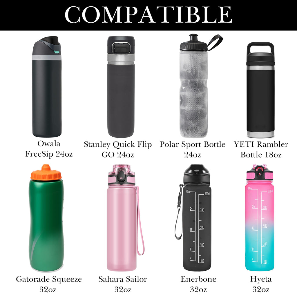 Linkidea Water Bottle Carrier with Fence Hook Compatible with Gatorade Plastic Squeeze 32oz, YETI Rambler 18oz, Sport Waterbottle Sling Bag Holder with Shoulder Strap for Baseball, Tennis