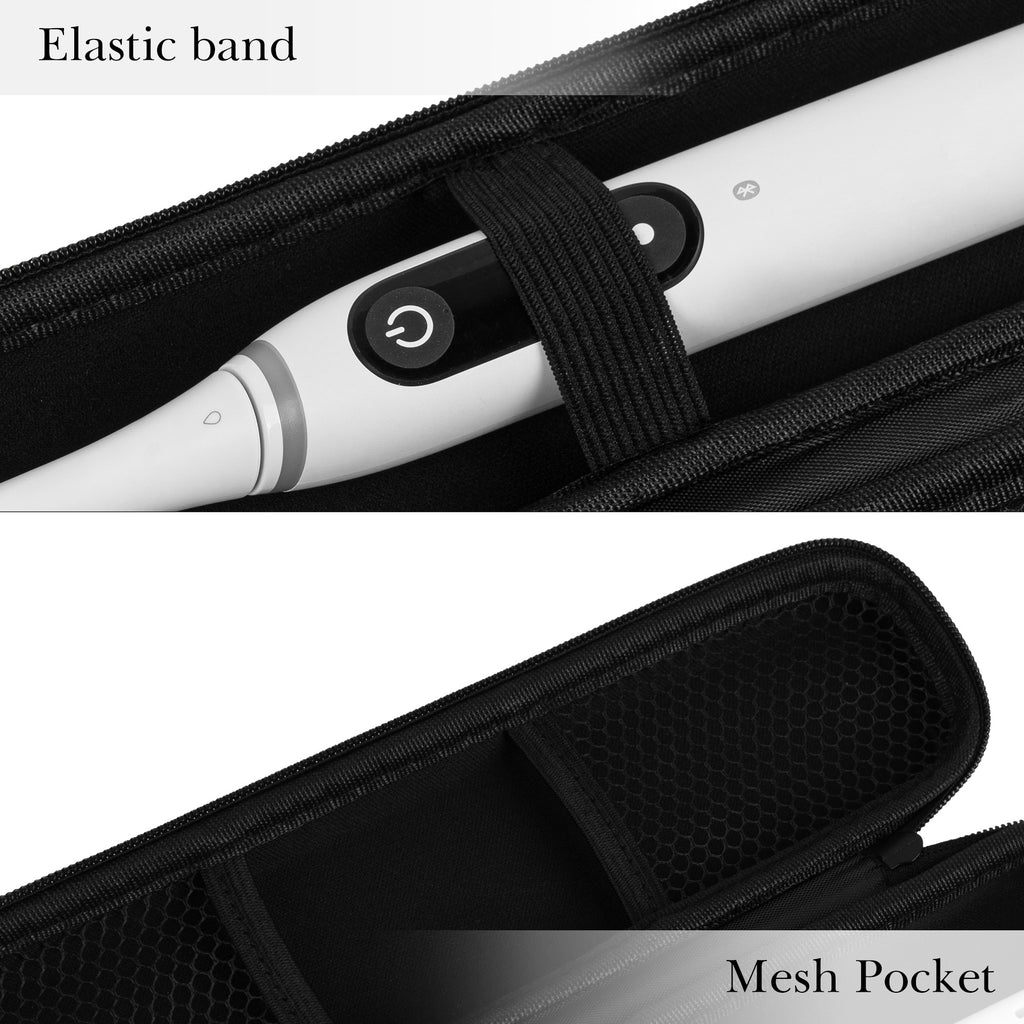 Linkidea Electric Toothbrush Travel Case with Pocket for Replacement Head, Compatible with Oral-B iO Series, Smart 1500, Philip Sonicare, Hard Shell Tooth Brush Protective Storage Bag