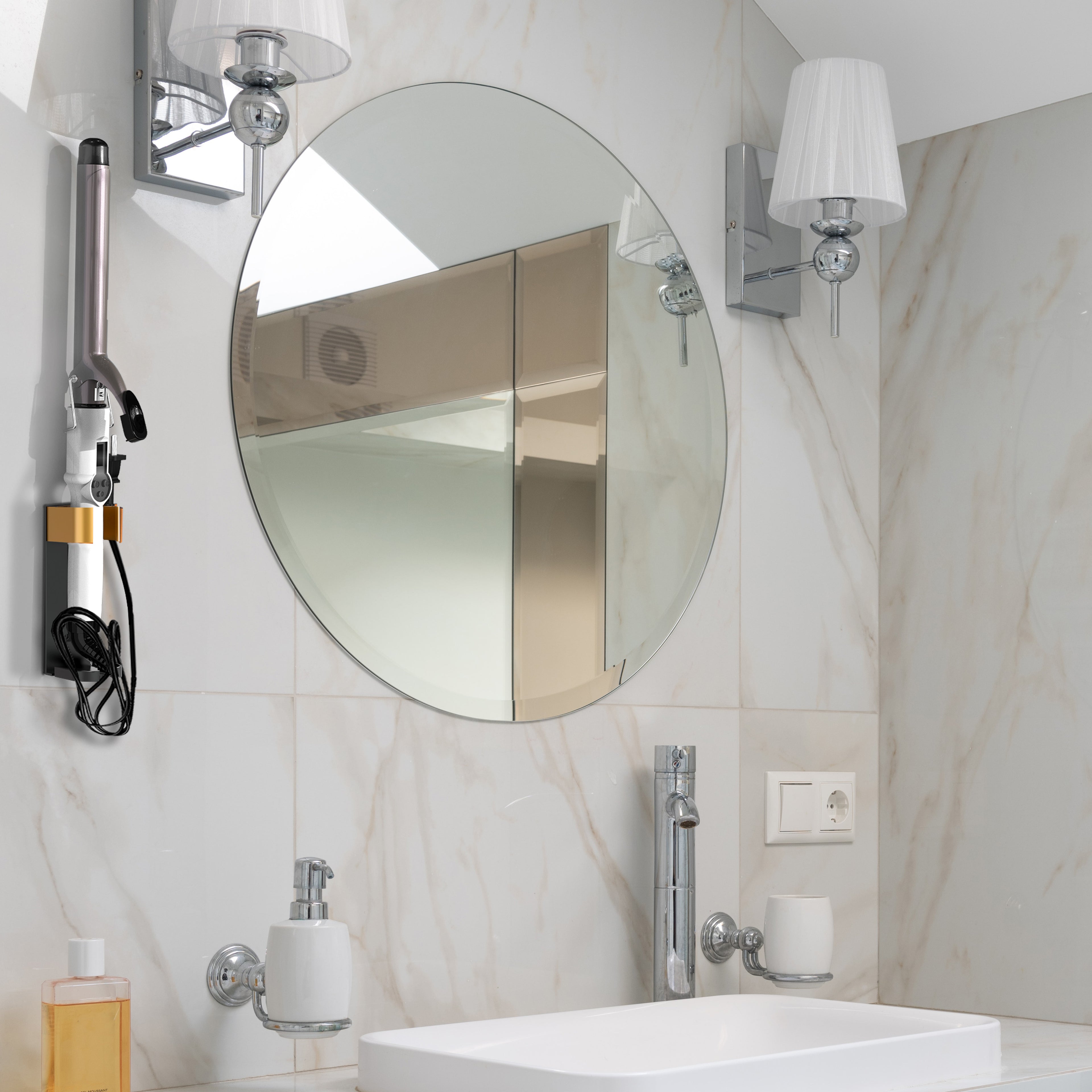 Linkidea 2 Pack Curling Iron Holder Wall Mount for Devices Diameter Under 1.38" (3.5CM), Hair Styling Tool Storage Organizer, Hair Dressing Rack Stand for Flat Irons, Straightener