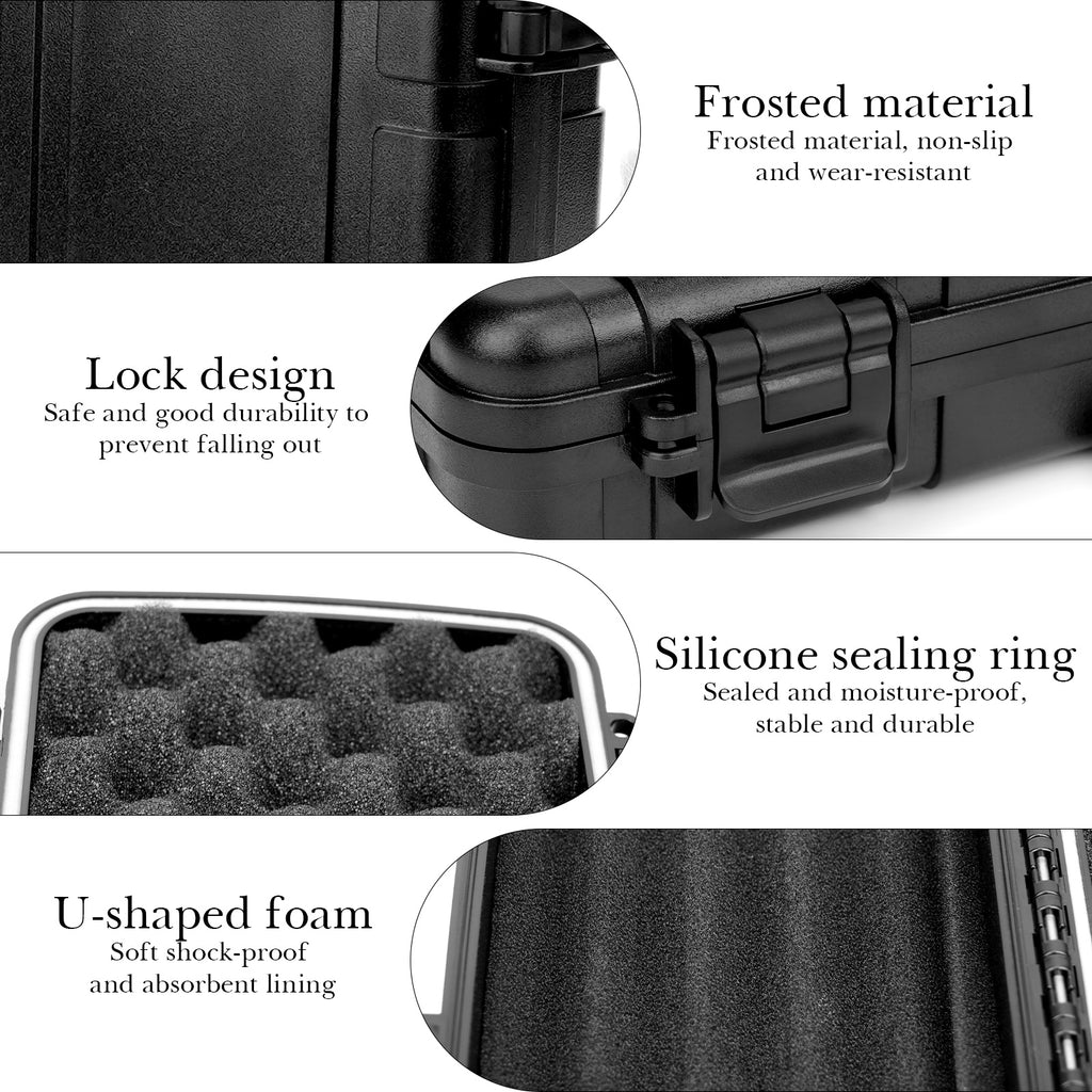 Linkidea Cigar Case Set for Travel, Portable Humidor with Ring, V-Cut & Punch Cutters, Waterproof & Airtight Cigar Accessories Gift for Men (Black)