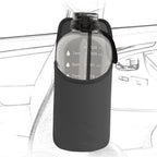 Linkidea Extra Large Car Seat Side Water Bottle Holder Compatible with EYQ 128oz, Hydracy Sport Bottle 78oz, Auto Seat Large Cup Hanging Bag with Mesh Pocket, Grey
