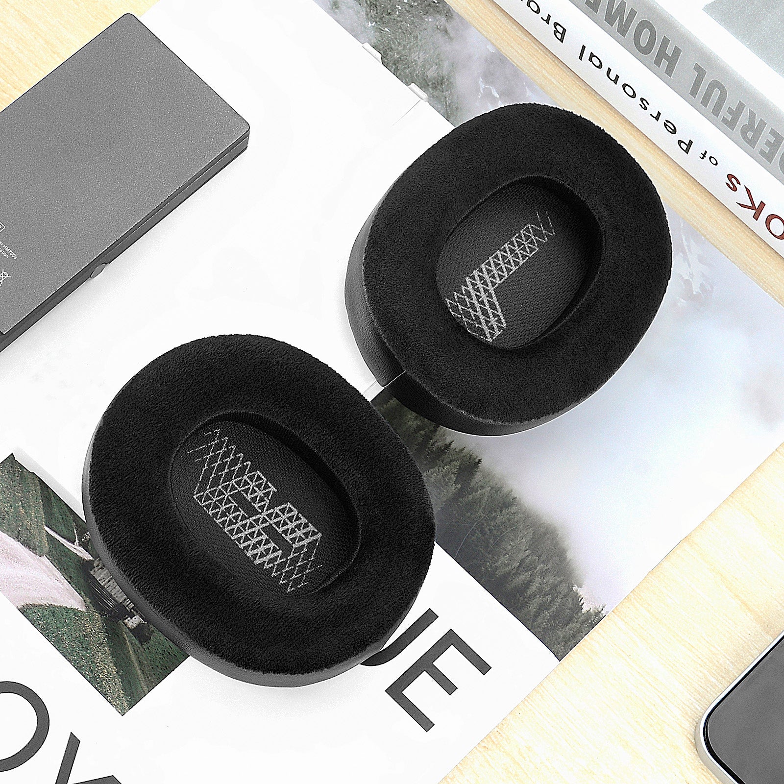 Replacement Ear Pads Compatible with JBL Lifestyle E65BTNC, Duet NC, Live 650BTNC/ 660BTNC Headphones, Ear Cushions ( Velour / Black )
