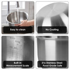 Linkidea Rice Cooker Stainless Steel Inner Pot Compatible with Zojirushi NS-ZCC18, NP-HCC18XH, NP-HLH18, NP-HBC18, Dishwasher Safe, No Coating Replacement Bowl