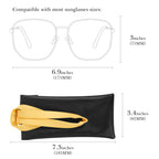 Linkidea Oversized Sunglasses Pouch, Large Frame Glasses Pouch for Sunglass, Eyeglasses Travel Bag Compatible with Rayban Square 1971 Reverse/Aviator Max/more (Black)