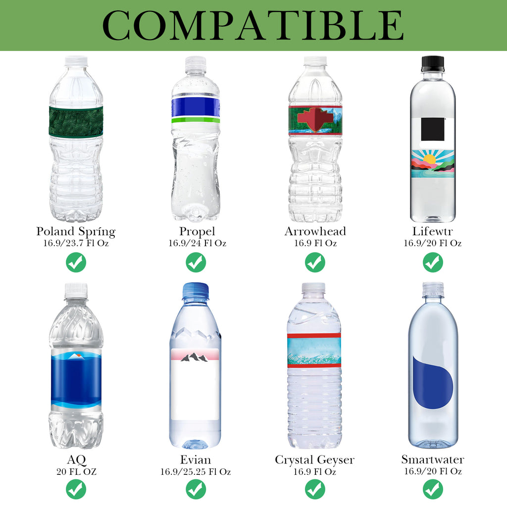 Linkidea Disposable Water Bottle Carrier with Shoulder Strap Compatible with 16.9/20 Fl Oz Lifewtr, Smartwater, Handmade Plastic Bottled Water Cover Holder (Green)