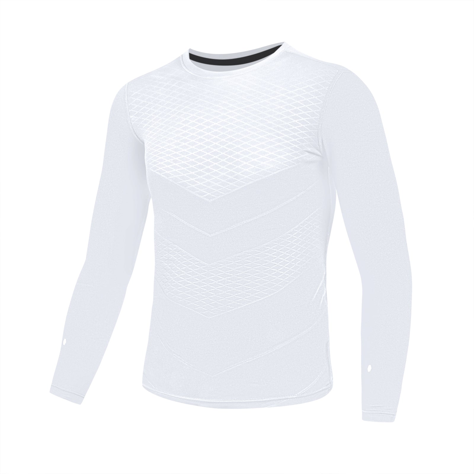 Soccer Compression Shirt for Kids, Breathable Moisture Wicking Long Sleeve Undershirt, Athletic Performance Baselayer Cold Weather Shirts for Child Age 6 - 7 (White, XXS)