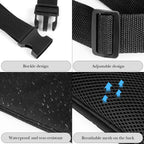 Extra Long Strap Fanny Pack, 59 Inch Max Adjustable Strap Plus Size Crossbody Bag, Extended Length Waist Bag for Travel Hiking Running Sports Black (Black)
