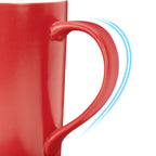 Linkidea 20oz Extra Large Tea and Coffee Mugs, Set of 2 Ceramic Tall Coffee Mugs with Handles, Teacups Large Capacity Cup for Latte, Beer, Hot Cocoa, Microwave and Dishwasher Safe, Red