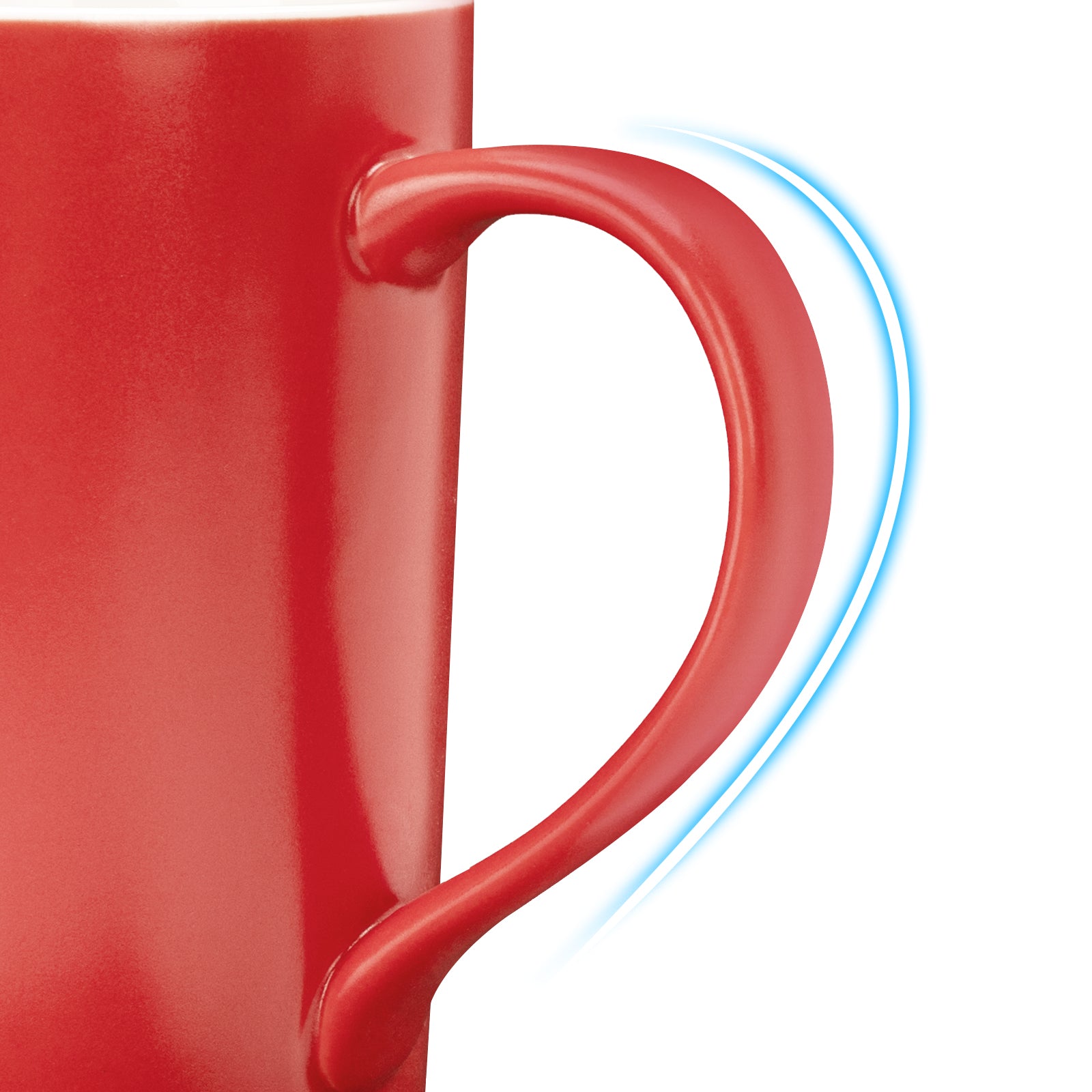 Linkidea 20oz Extra Large Tea and Coffee Mugs, Set of 2 Ceramic Tall Coffee Mugs with Handles, Teacups Large Capacity Cup for Latte, Beer, Hot Cocoa, Microwave and Dishwasher Safe, Red