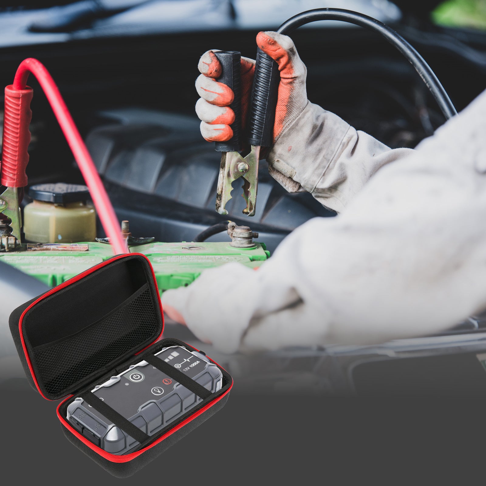 Linkidea Car Jump Starter Hard Storage Case, Travel Protection Bag, Compatible with NOCO GB40 1000A, X GBX45 1250A 12V, XL GB50 1500A, Sport GB20 500A Jump Starter