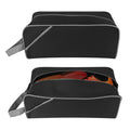 Linkidea 2 Pack Soccer Shoes Bag, Travel Water Resistant Shoes Bag with Zipper, Compact Cleats Duffle Bag Fits Up to US Men Size 13 (Black)