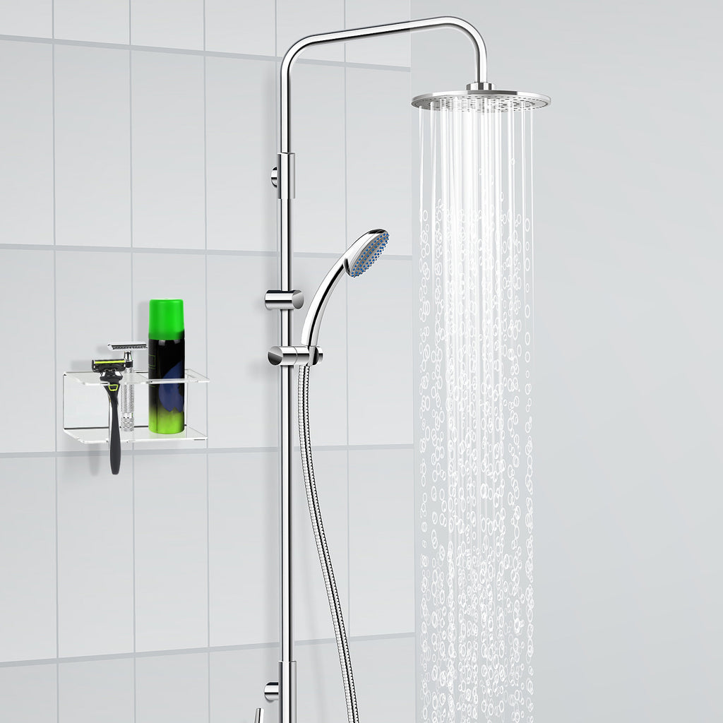 Linkidea Wall Mount Razor & Shaving Cream Holder, Shaver Gel Storage Organizer for Bathroom, Compatible with Vikings Blade Chieftain, Merkur Classic MK-23C (White)