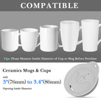 Linkidea 2 Pack Silicone Coffee Mug Lid for 3"(76mm) to 3.4"(86mm) Inside Diameter Mugs, Splash Resistant Replacement Mug Lid for Home, Office, Travel, Dishwasher-Safe (Grey)