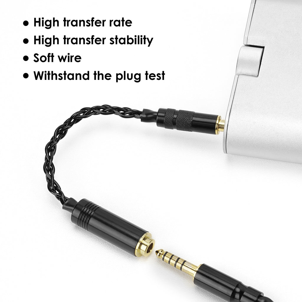 Linkidea 3.5mm Male to 4.4mm Female Headphone Adapter Cable, 6.5 Inch Copper-Silver Hybrid Cord with Aluminum Shell and Gold-Plated Contacts, Stereo Audio Only