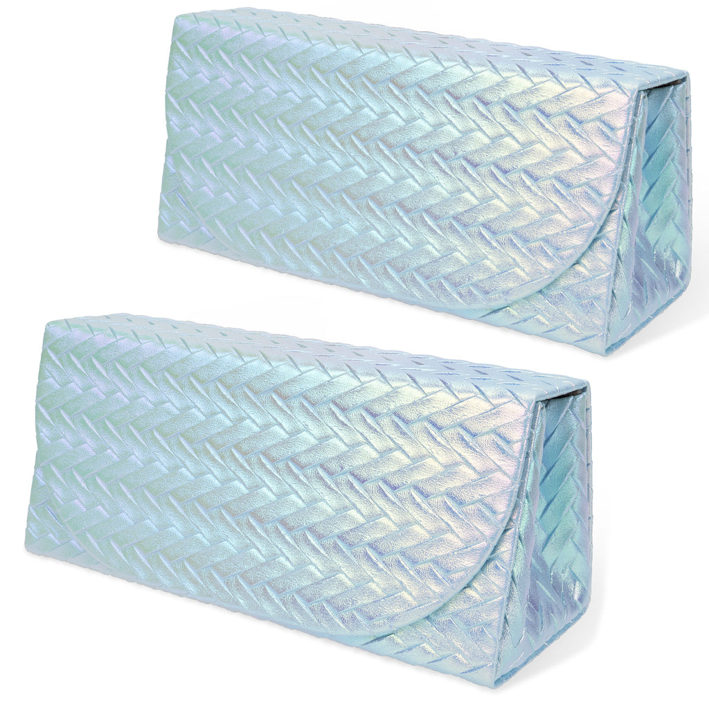 Extra Large Sunglasses Case, 2 Pack Oversized Eyewear Soft Bag Storage Organizer Compatible with DIOR Diorbay S1U Prada PR 59WS PR 63XS RB4401D RBS0101S RB8097 RB8089 RB4098 (XXL, Blue)