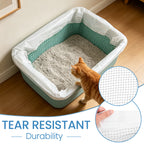 10 Pack Cat Litter Sifting Liners with Built-In Mesh Filter, Tear-Resistant Disposable Litter Box Bags, Easy Clean Liners for Open, Covered and Drawer Litter Boxes