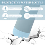 Linkidea 2 Pack Water Bottle Boot Compatible with 17oz ORIGINAL, BJPKPK, MIRA Cascade Cola Shaped Bottles, Silicone Bottle Bottom Sleeve Bumper Protector (Light Blue)