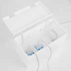 Linkidea Bathroom Electric Toothbrush and Razor Cable Organizer Box, Vanity Hide Cord Organizer, Charger and Power Strip Storage Box, Keep Outlet Clutter Free and Clean (White)