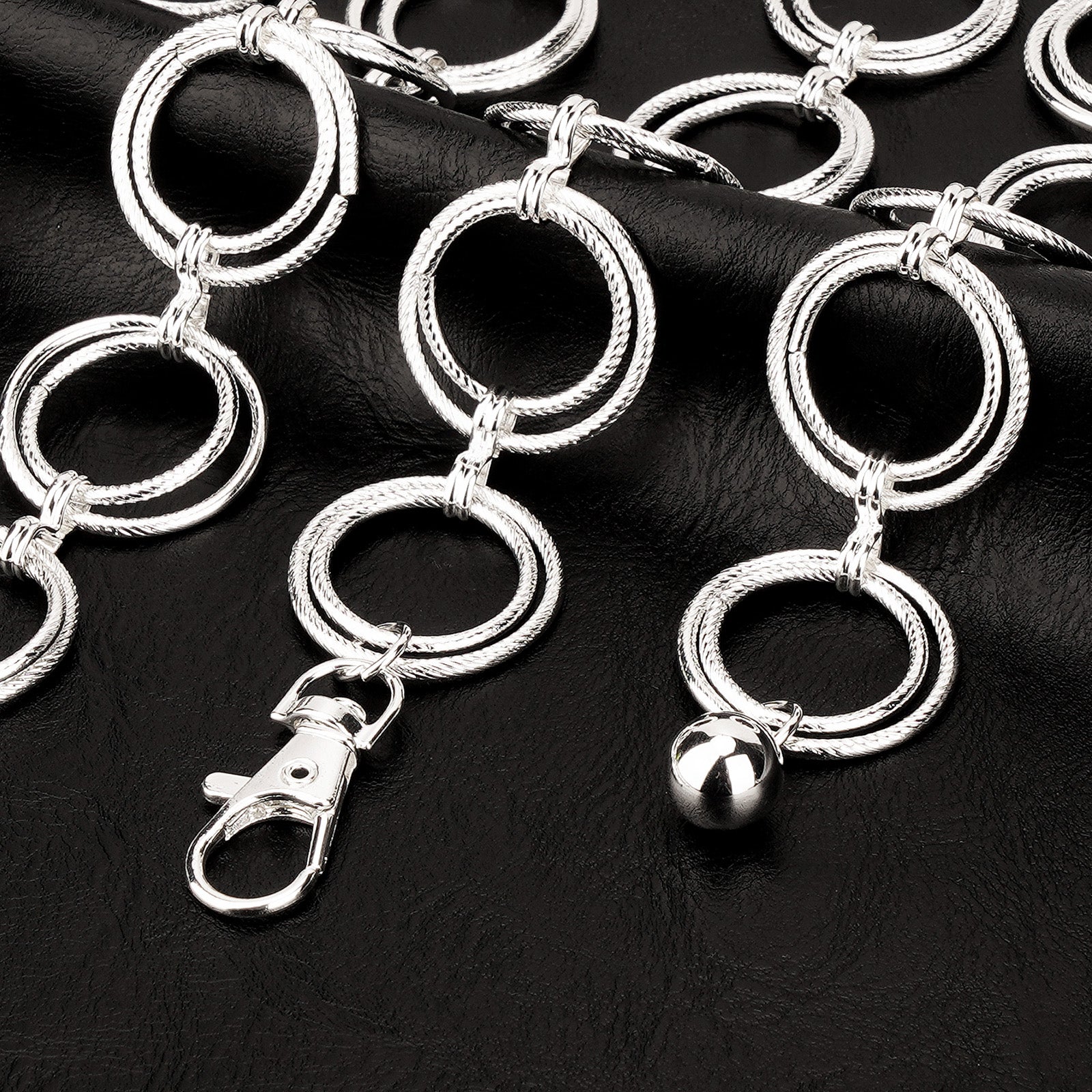 Plus Size Chain Belt for Women, Metal Chain Belt Women Belly Waist Chains, Extra Long Body Chain, 51 Inch Adjustable Chunky Belt Chain (Threaded Ring, Silver)