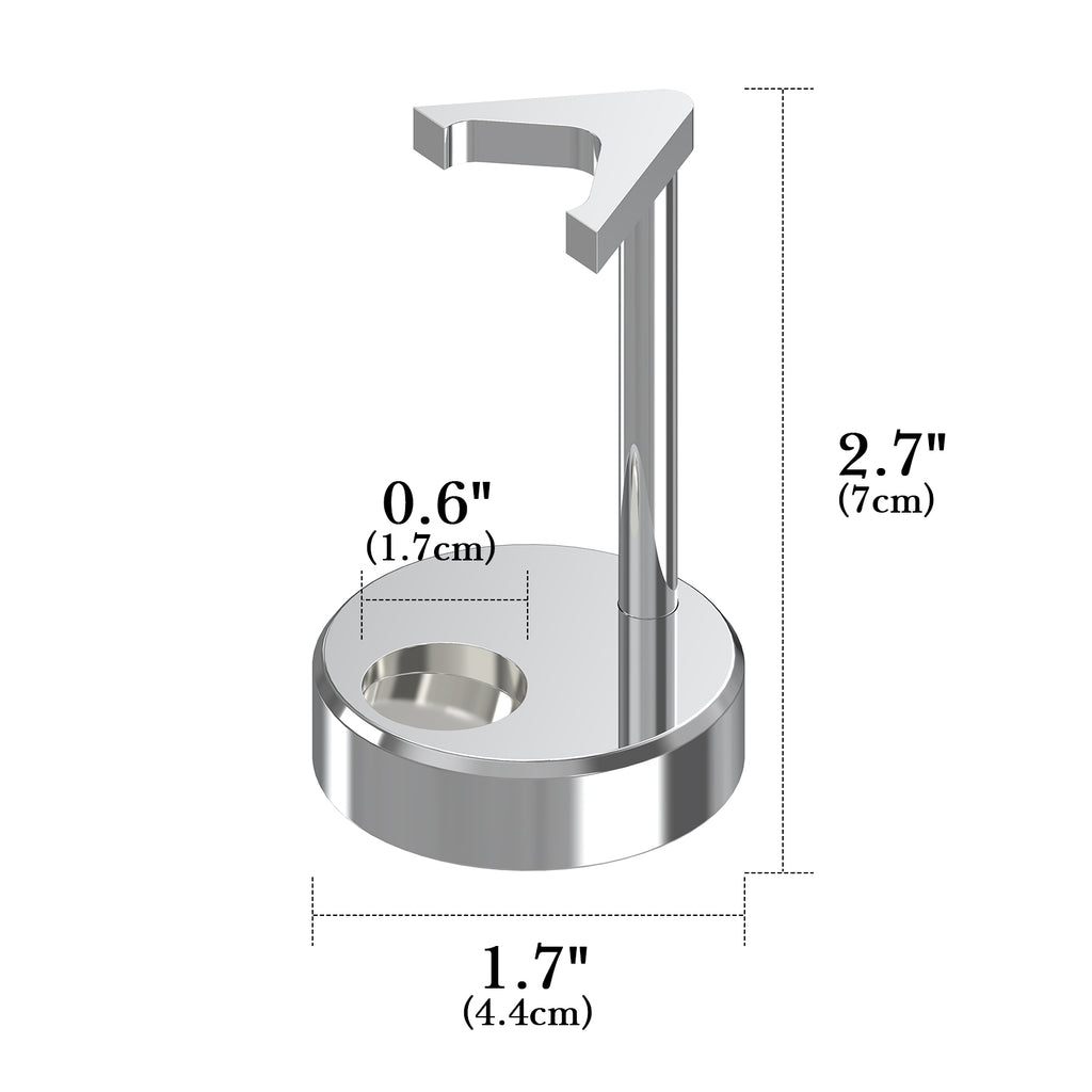 Linkidea Premium Men's Razor Stand, Safety Razor Holder Compatible with Vikings Blade the Chieftain, Merkur 34C, 700002, 23C, 38C, Shaving Tool Organizer for Bathroom Counter (Silver)